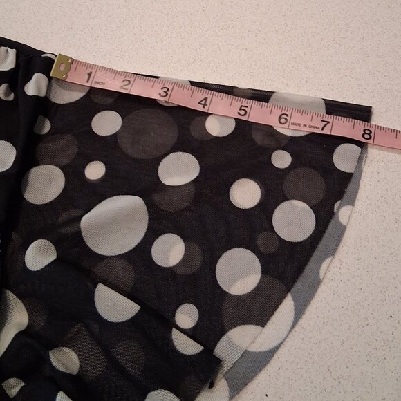 Isaac Mizrahi Live! Black and White Dot Mesh Blouse Women's Size XL - Picture 12 of 16